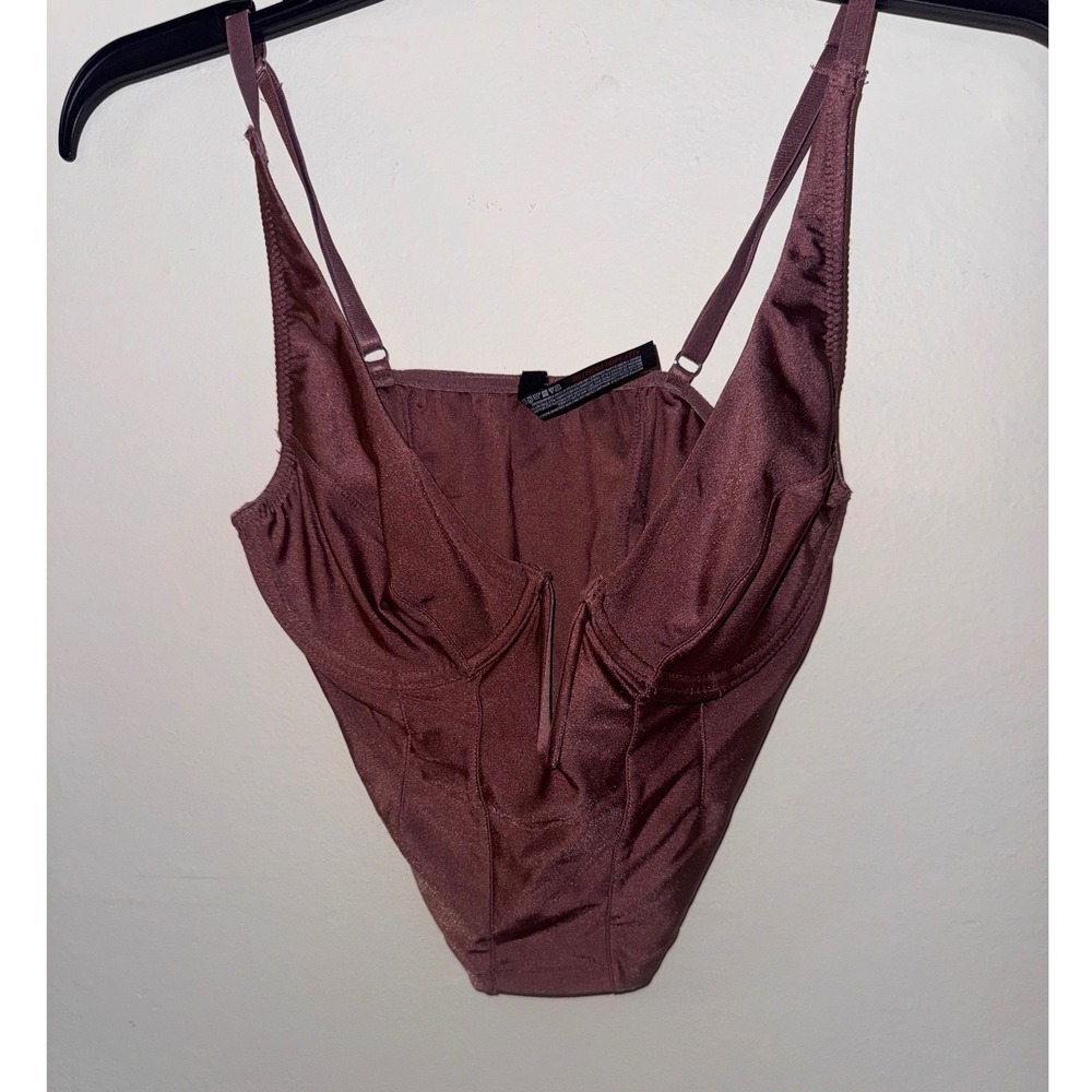 Out From Under Urban Outfitters Mauve Underwire Corset Bodysuit Medium